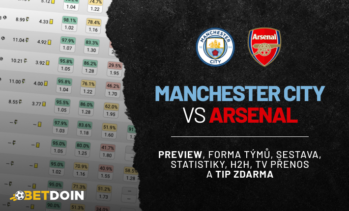 Manchester City vs Arsenal: Preview, tip zdarma a statistiky