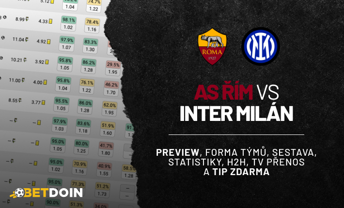 As Roma vs Inter: Preview, tip zdarma a statistiky