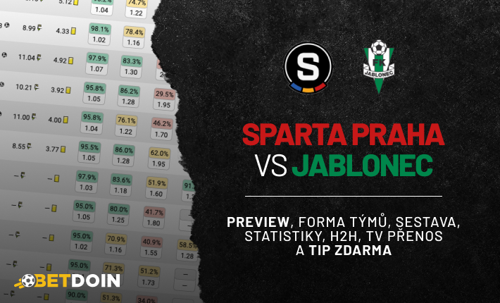 Sparta vs Jablonec: Preview, tip zdarma a statistiky