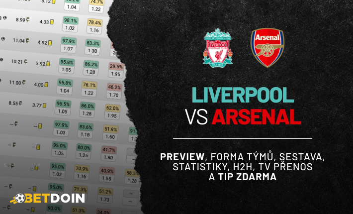 Liverpool vs Arsenal: Preview, tip zdarma a statistiky