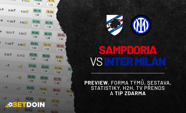 Sampdoria vs Inter: Preview, tip zdarma a statistiky