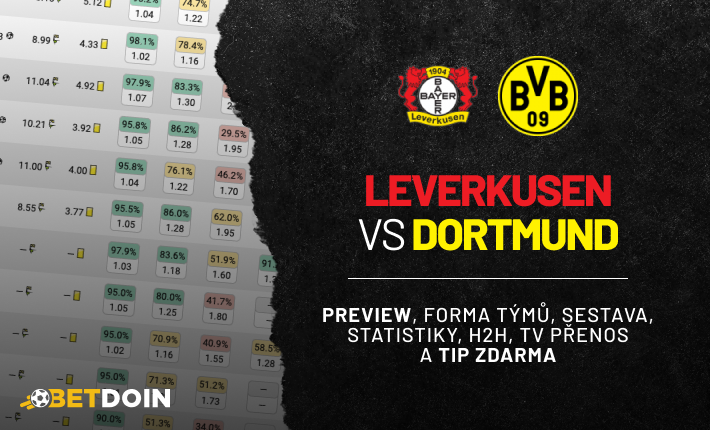 Leverkusen vs Dortmund: Preview, tip zdarma a statistiky