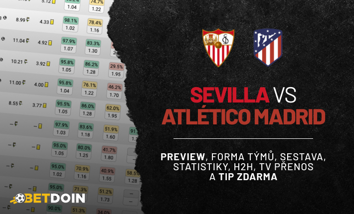 Sevilla vs Atletiko Madrid: Preview, tip zdarma a statistiky