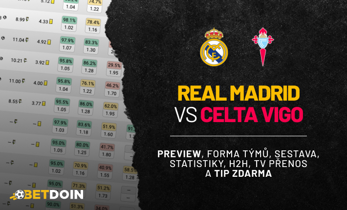 Real Madrid vs Celta Vigo: Preview, tip zdarma a statistiky