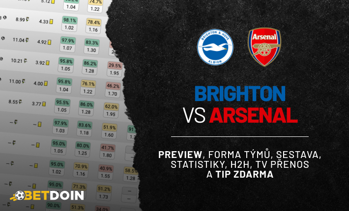 Brighton vs Arsenal: Preview, tip zdarma a statistiky