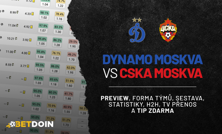 Dynamo Moskva vs CSKA Moskva: Preview, tip zdarma a statistiky