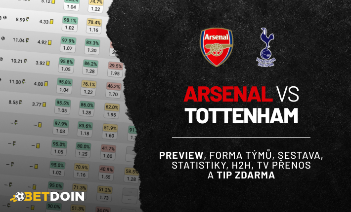 Arsenal vs Tottenham: Preview, tip zdarma a statistiky