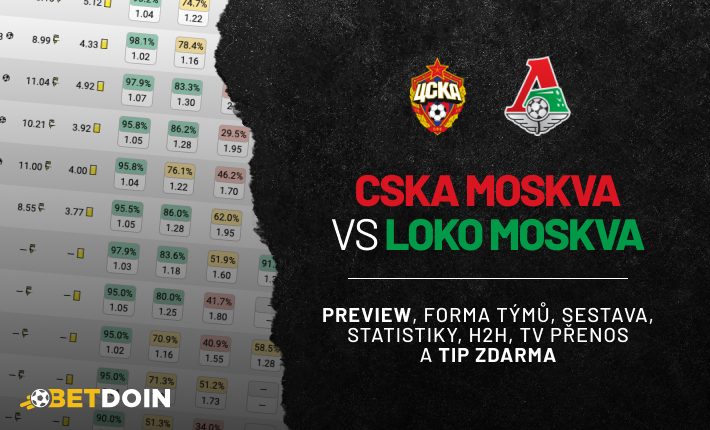 CSKA Moskva vs Lokomotiv Moskva: Preview, tip zdarma a statistiky