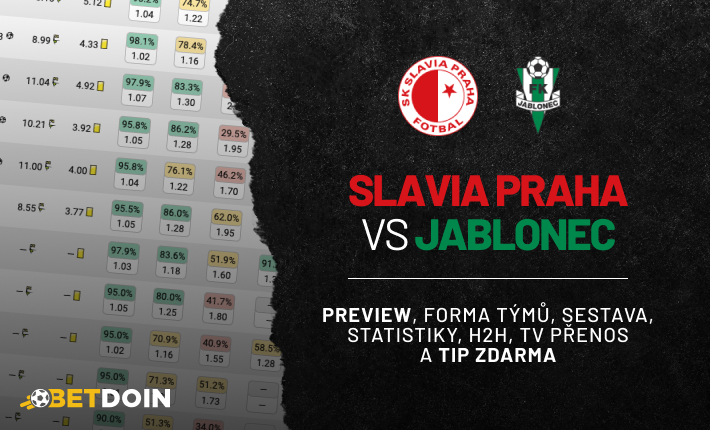 Slavia vs Jablonec: Preview, tip zdarma a statistiky