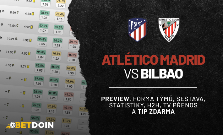 Atletico Madrid vs Bilbao: Preview, tip zdarma a statistiky