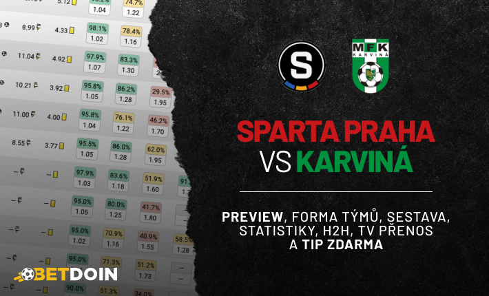 Sparta vs Karviná: Preview, tip zdarma a statistiky