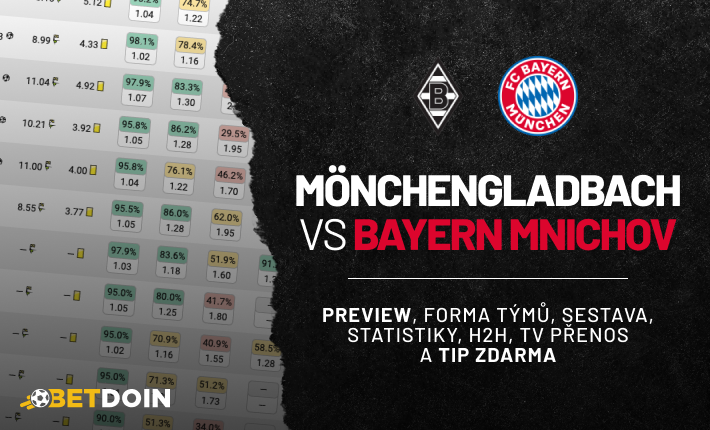 Monchengladbach vs Bayern: Preview, tip zdarma a statistiky