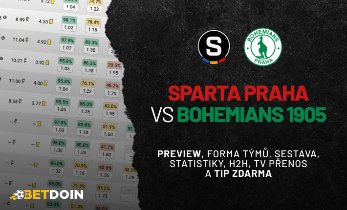 Sparta vs Bohemians 1905: Preview, tip zdarma a statistiky